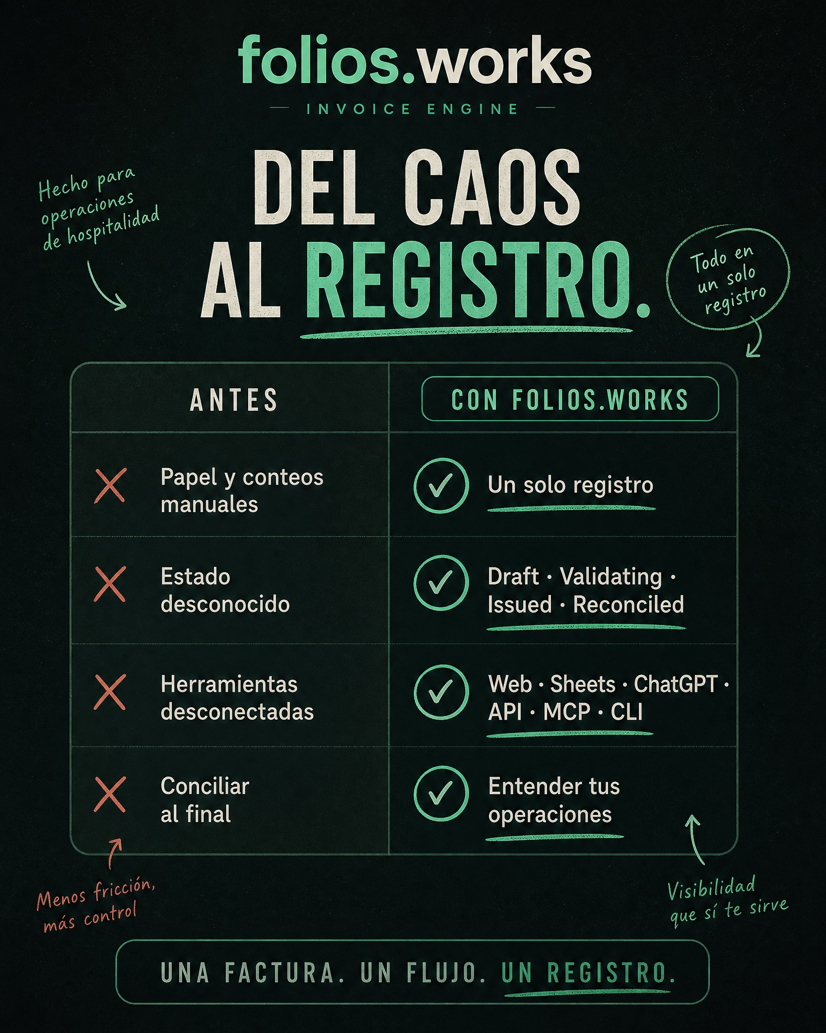 Comparación antes y con Folios