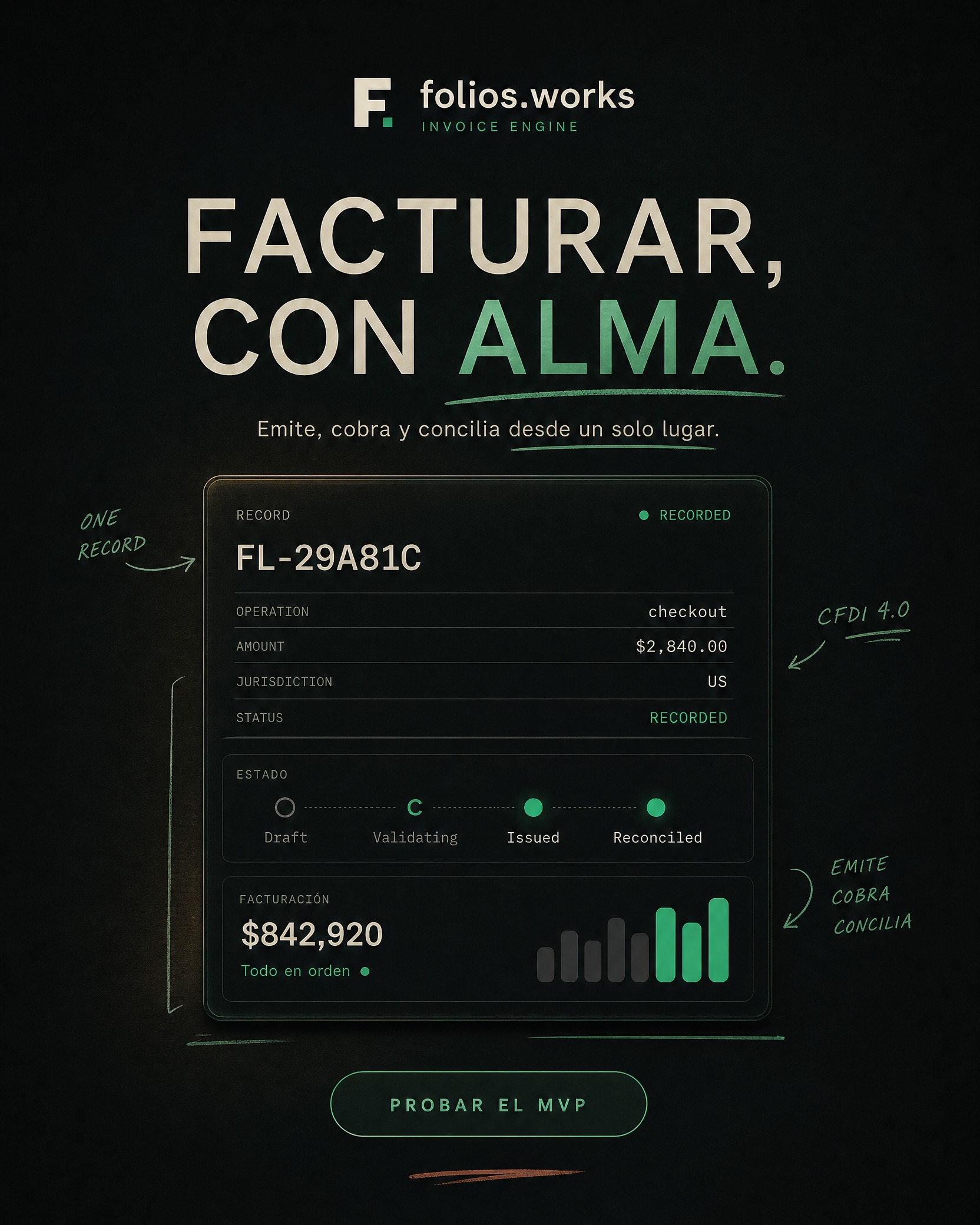 Póster Facturar con calma